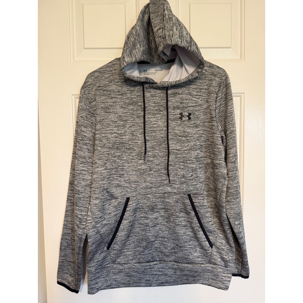 Under Armour Mens Loose Space Dye Hoodie Gray Black Pullover Sweatshirt Small